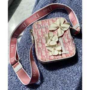 Dior Pink canvas purse